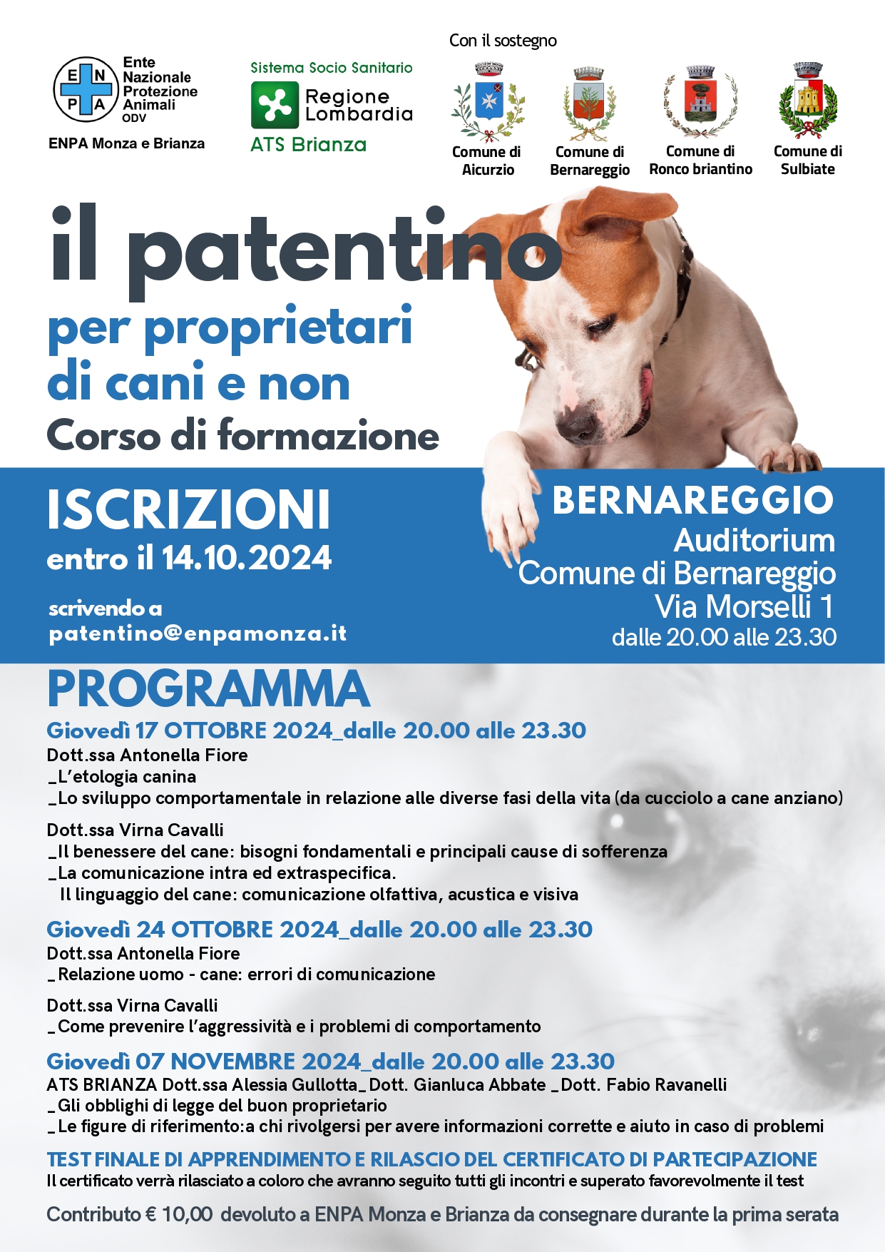 Il patentino per proprietari di cani e non