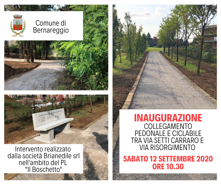 TERRITORIO | Inaugurazione del nuovo passaggio pedonale e ciclabile - sabato 12 settembre 2020