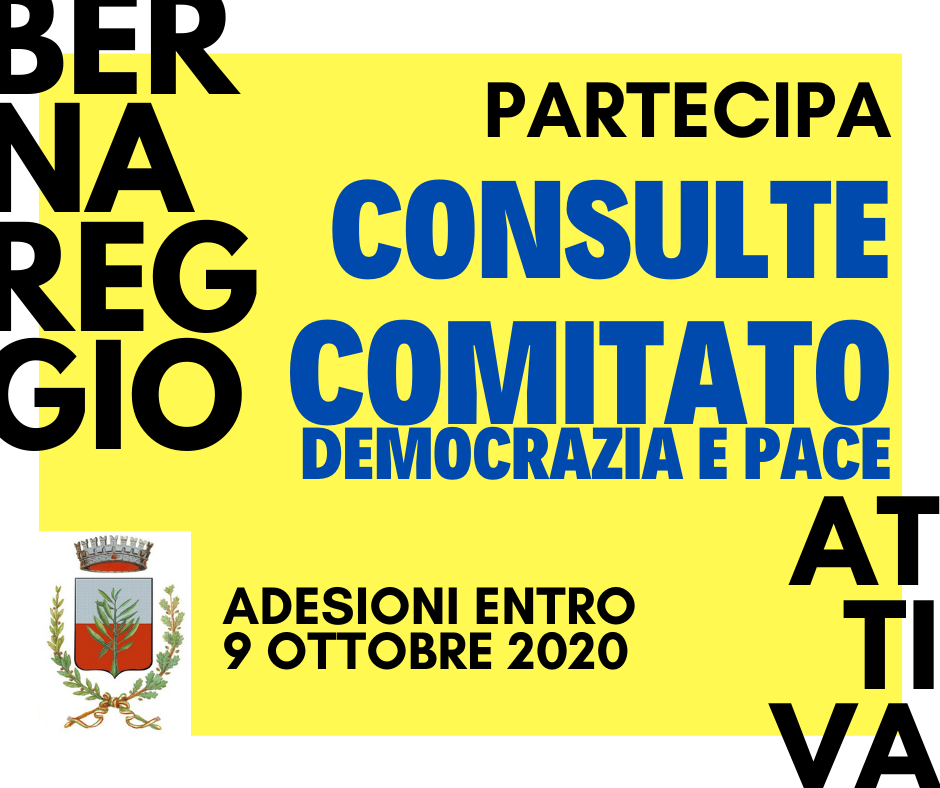 PARTECIPAZIONE | Proroga adesioni alle Consulte Comunali e al Comitato Democrazia e Pace